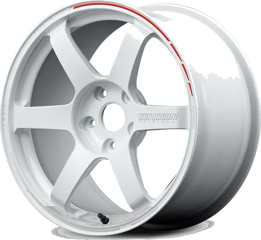 Volk Racing TE37 SAGA S-plus TIME ATTACK EDITION wheel in Dash White/REDOT