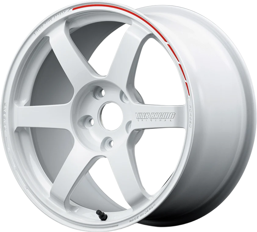 RAYS Volk Racing TE37 SAGA S-plus TIME ATTACK EDITION wheel in Dash White/REDOT