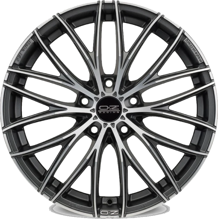 OZ Racing Italia 150 5H wheel in Matt Dark Graphite Diamond Cut