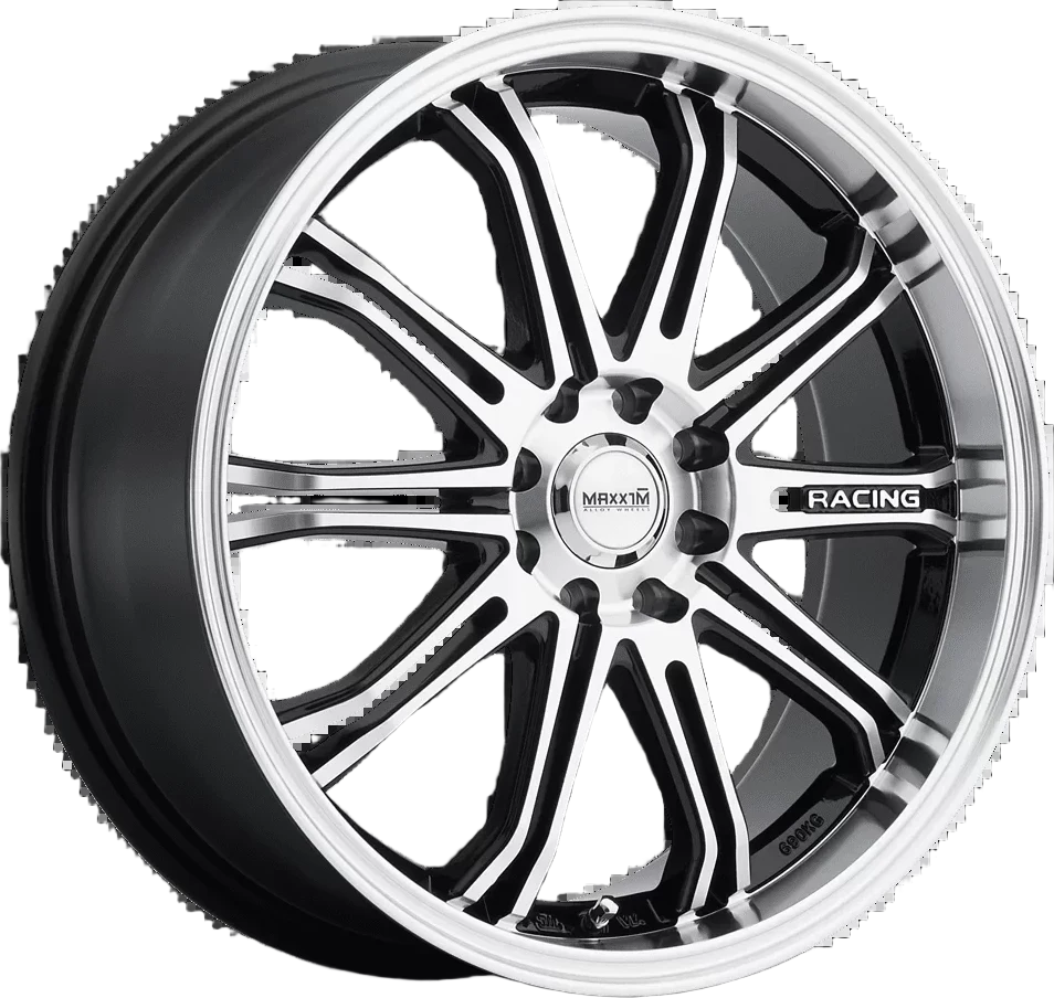 Konig Maxxim Ferris wheel in Gloss Black W/ Machined Face & Lip
