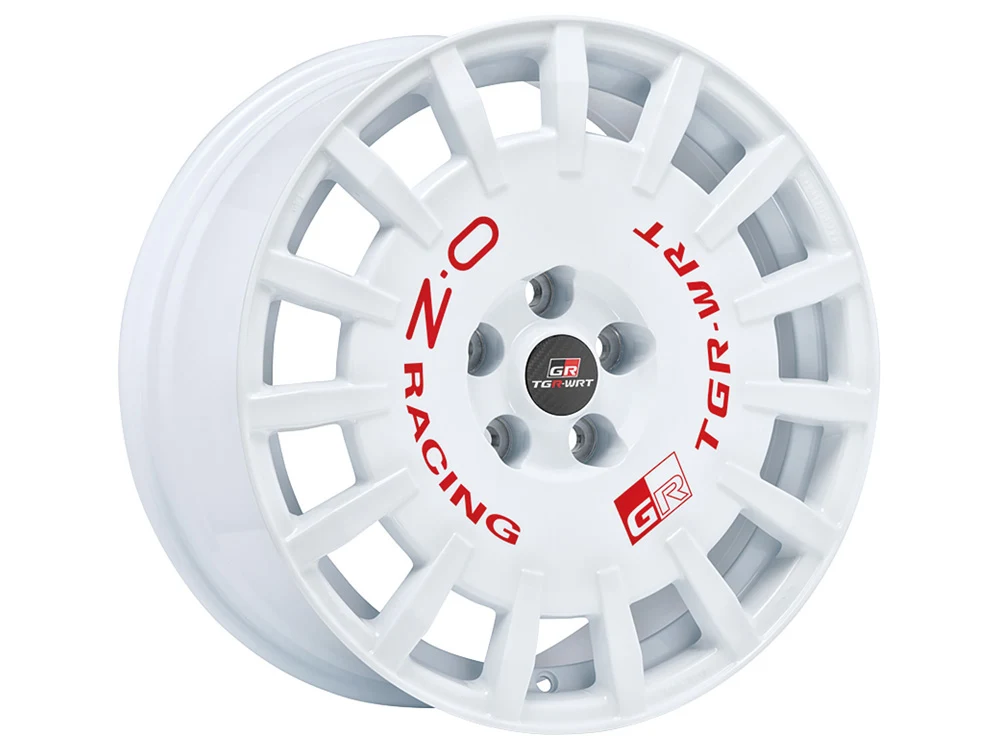 OZ Racing Rally Racing TGR WRT wheel in Race White + Red Lettering