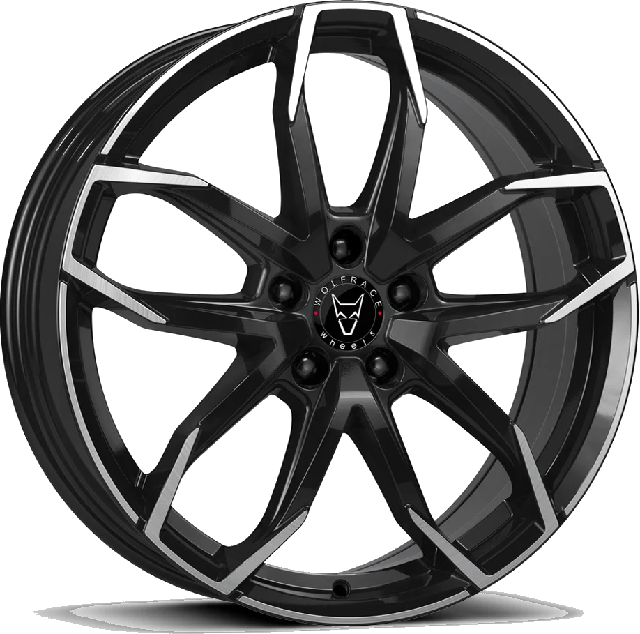 Wolfrace Eurosport Lucca wheel in Diamond Black with Polished Face